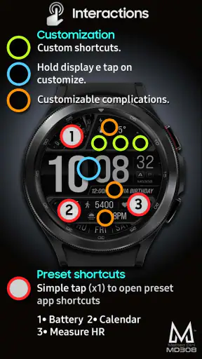 MD308 Digital watch face screenshot