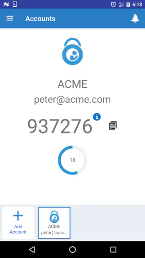 Oracle Mobile Authenticator screenshot