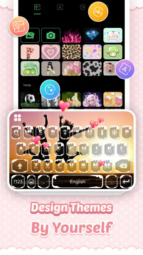 Pink Cute Hippo キーボード screenshot