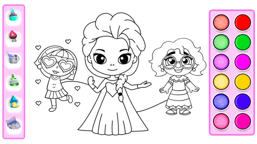 Princess Coloring Book Glitter screenshot