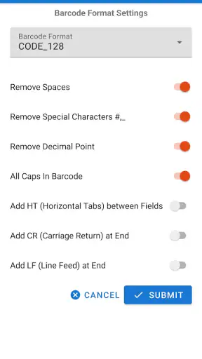 Weighing Scale Barcoding app screenshot