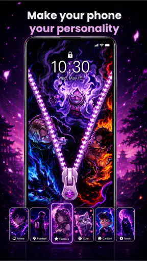 Zipper Lock Screen Customizer screenshot