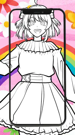 カラフル ピーチ  塗り絵 screenshot