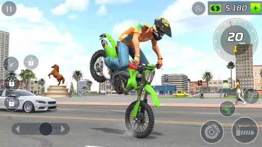 モトバイクスタントウイリーゲーム screenshot