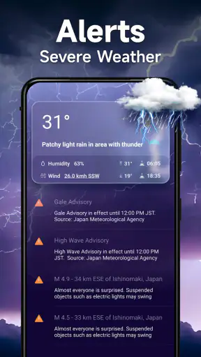 天気－料金なしのリアルタイム天気予報、災害警報とウィジェット screenshot