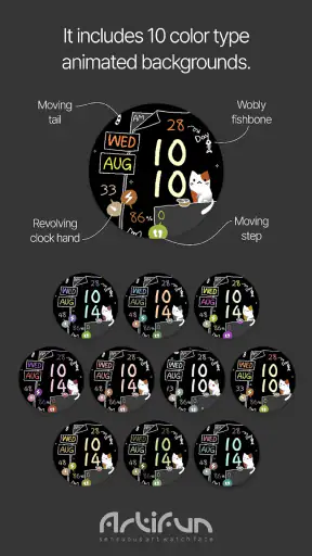 artifun.fishcat.watchface screenshot