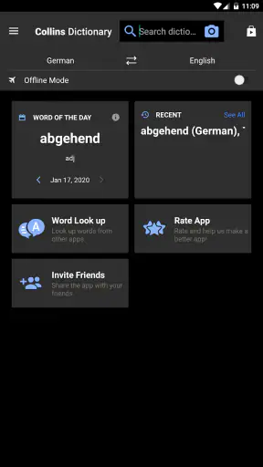 Collins German Dictionary screenshot