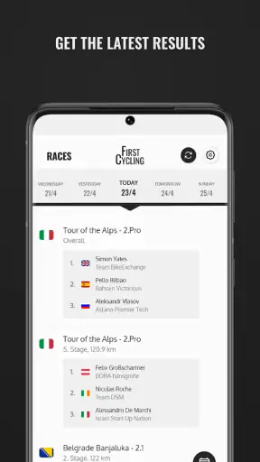FirstCycling screenshot