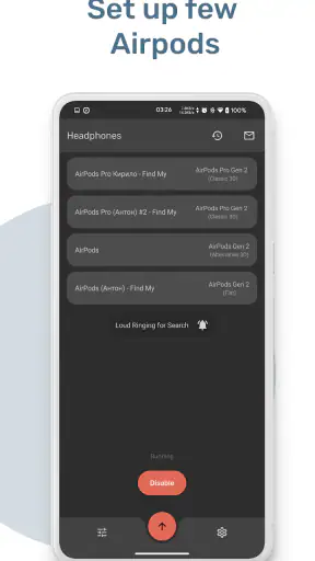 MaterialPods: AirPods battery screenshot