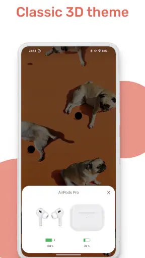 MaterialPods: AirPods battery screenshot