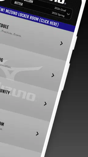 Mizuno Team App screenshot