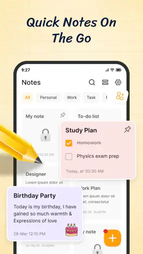 Notes: Notepad screenshot