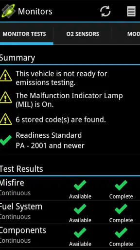 OBDLink (OBD car diagnostics) screenshot