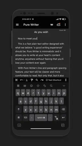 Pure Writer - 편집자, - 쓰기, 메모 screenshot