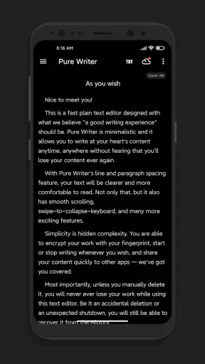 Pure Writer - 편집자, - 쓰기, 메모 screenshot