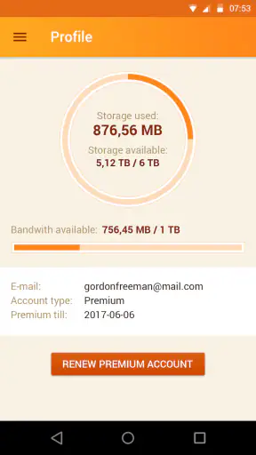 Rapidgator.net 파일 관리자 screenshot
