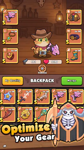 Rumble Paws: 백팩 합성 전투 영웅 screenshot