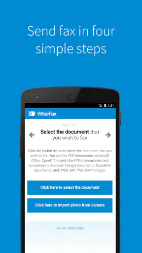 Send fax with WiseFax screenshot
