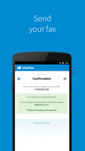 Send fax with WiseFax screenshot