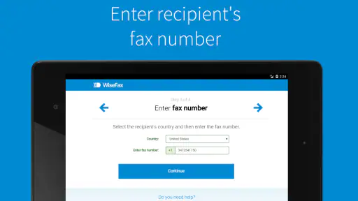 Send fax with WiseFax screenshot