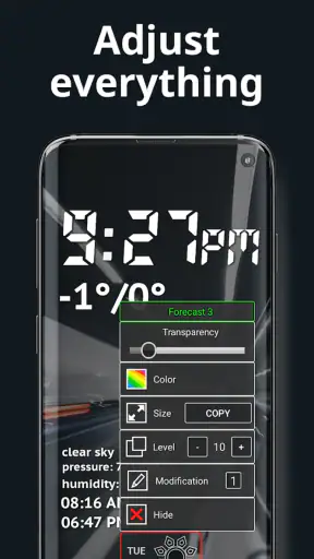 Weather Night Dock with clock screenshot