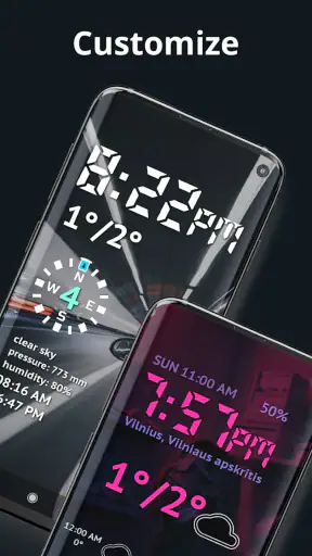 Weather Night Dock with clock screenshot