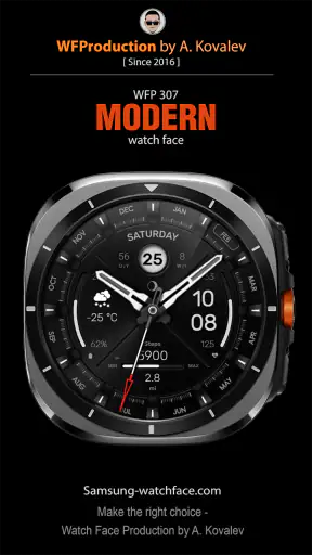 WFP 307 Modern watch face screenshot