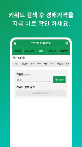 실시간 농산물 가격 - 경매시세 조회 screenshot