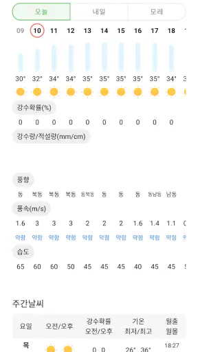 오늘의 날씨 screenshot