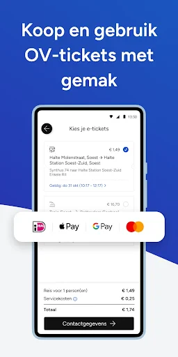 9292 reisplanner OV + e-ticket screenshot