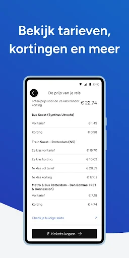 9292 reisplanner OV + e-ticket screenshot