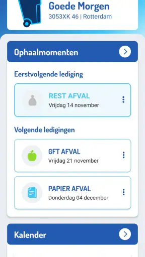 Afvalkalender screenshot