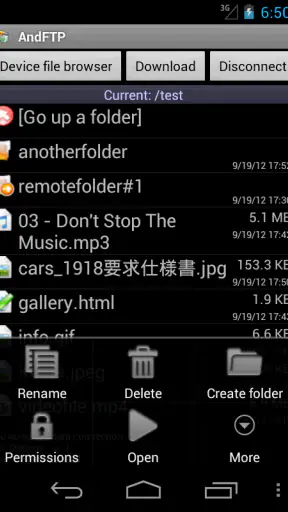 AndFTPPro screenshot
