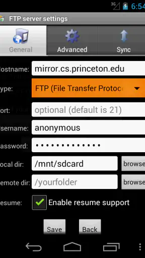AndFTPPro screenshot