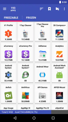 AppMgr Pro III (App 2 SD) screenshot