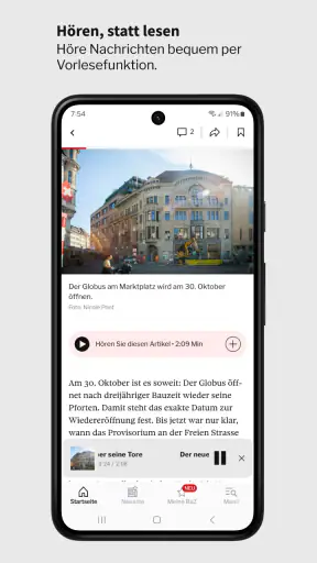 Basler Zeitung Nachrichten screenshot