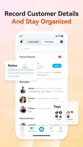 CamCard-AI Scanner, Transcribe screenshot