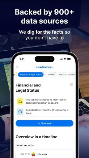 carVertical: VIN-check screenshot