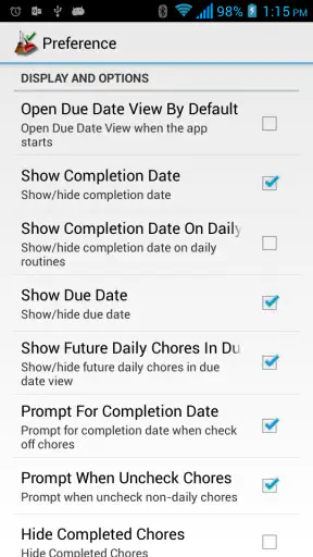 Chore Checklist screenshot