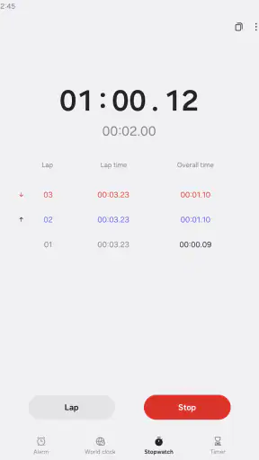 Clock screenshot
