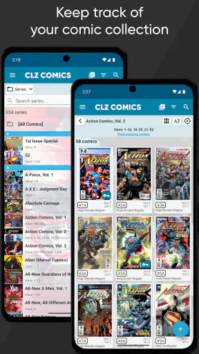 CLZ Comics, stripboeken beheer screenshot
