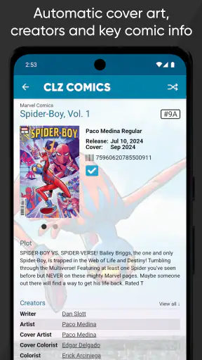CLZ Comics, stripboeken beheer screenshot