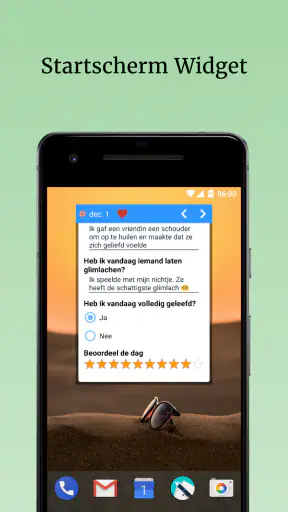 Dankbaarheid, focusdagboek screenshot