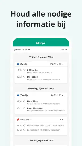 Driversnote Rittenregistratie screenshot