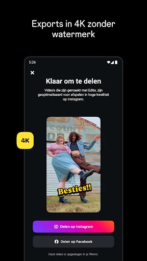 Edits, een Instagram-app screenshot