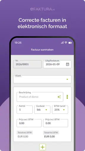 eFaktura.nl - online facturen screenshot