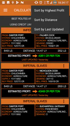 Elite Dangerous TradePad Pro screenshot