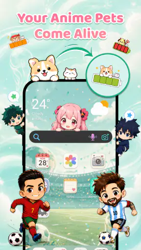 Emoji Battery & Shimeji Pet screenshot