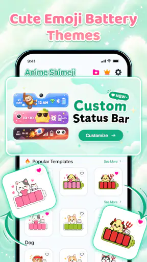 Emoji Battery & Shimeji Pet screenshot