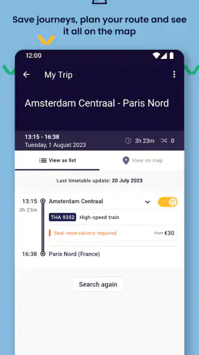 Interrail Rail Planner screenshot